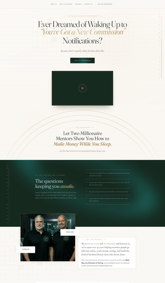 Coaching mastermind sales page design